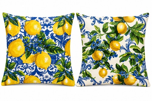 Amalfi lemon throw pillow set - lemon,